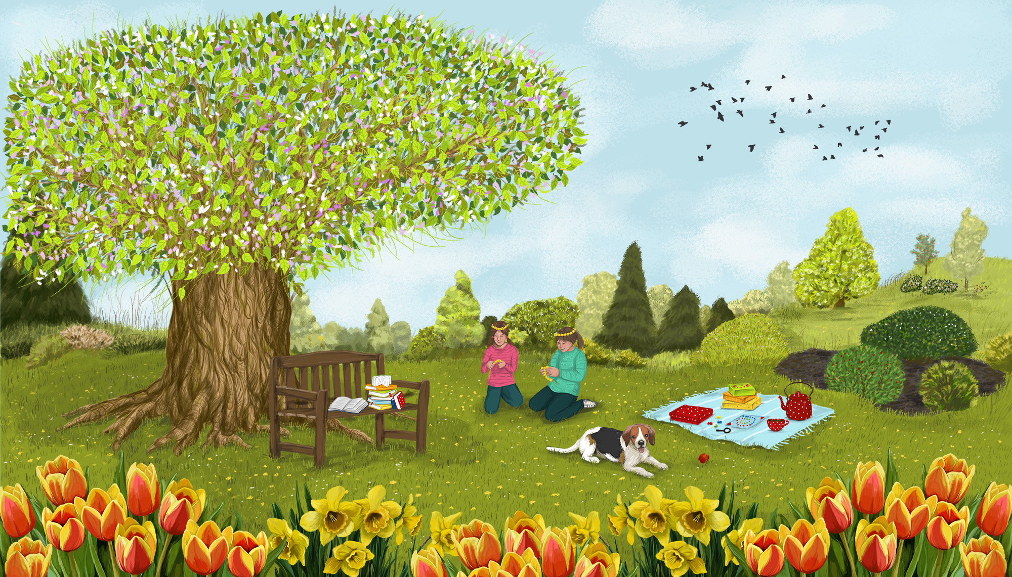 Příběhová zahrada – tlačítko