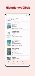 Ilustrační obrázek aplikace Knihovna v mobilu - historie výpůjček
