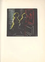 Ručně kolorovaný dřevoryt E. A.Hrušky z&nbsp;knihy Přjběhy katowy