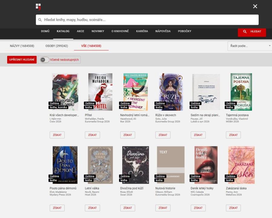 Web knihovny: večer krátký výpadek služeb